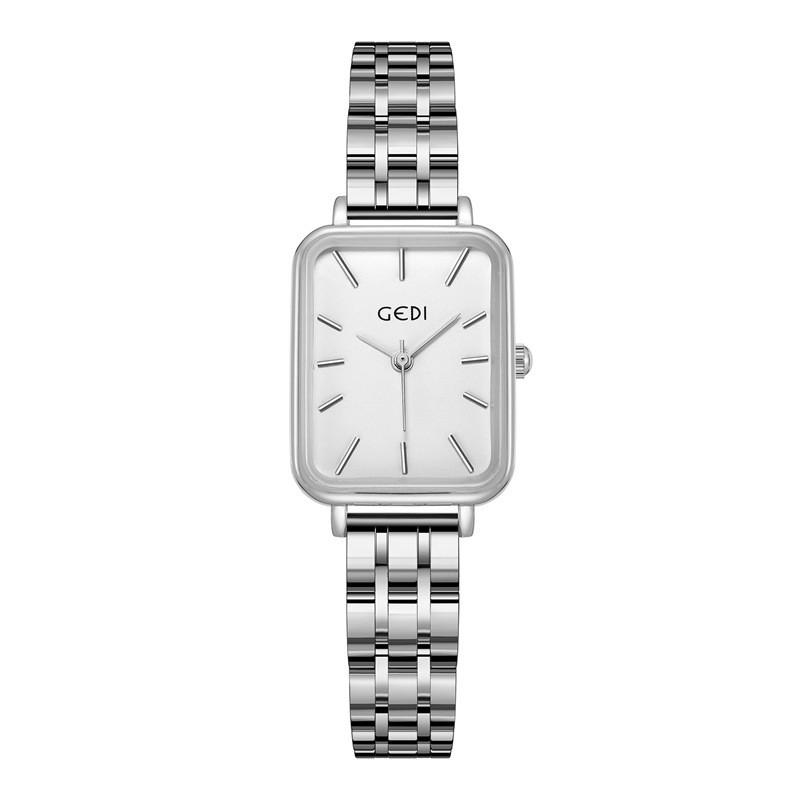 Gedi Fashion Womens Rectangular Alloy Dress Watch With Mineral Glass And Water Resistance