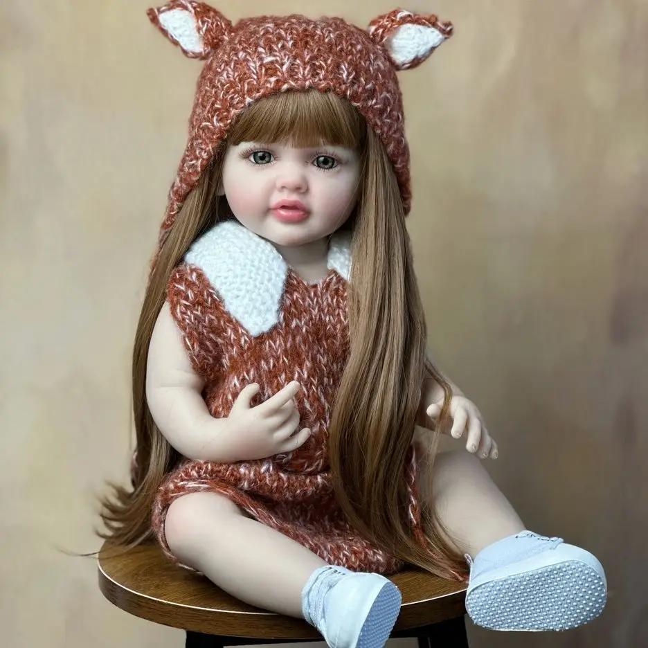 BZDOLL Реалистичный Реборн 55 см 22 дюйма Девочка Новорожденная Кукла с Полным Мягким Виниловым Телом Принцесса Малышка Бебе Подарок на День Рождения