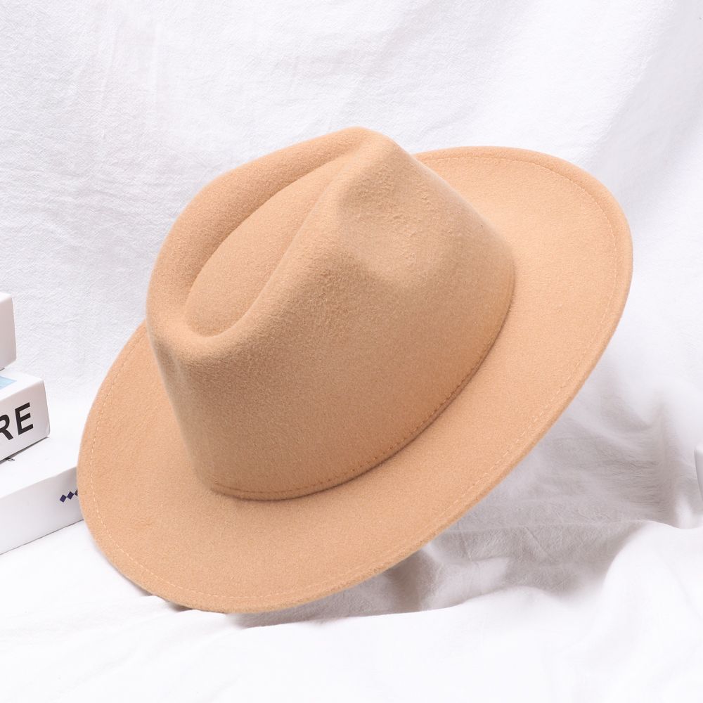 Winter Autumn New Fashion Woolen Stage Performance Wide Brim Panama Fedora Hat Cowboy Hat Jazz Cap