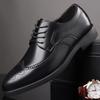 Men's Classic Retro Brogue Shoes Mens Lace-Up Business Leather Shoes Dress Office Flats Men Wedding Party Oxfords 2025