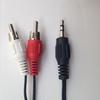 High Quality New 1m Aux Audio 3.5mm Stereo To 2 RCA Y CABLE FOR PC DVD TV VCR AVE