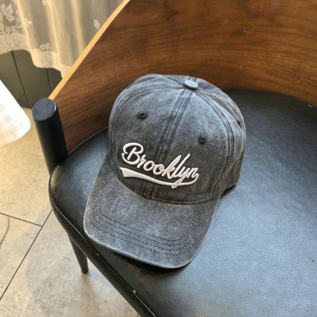 1 шт. Стильные Бейсболки с Вышивкой “Brooklyn” для Женщин, Дышащие Корейские Ретро Стиль, Унисекс, Модные Летние Кепки, Защита от Солнца