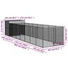 VidaXL Dog Niche with Anthracite Courtyard 214x865x181 Cm, Dog Cage, Dog Shelter, Animal House, Cages 3189122