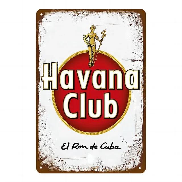 Винтажная металлическая жестяная табличка Havana Club Ретро настенный декор для мужской пещеры дома кафе сада клуба бара паба Железная живопись Художественный плакат