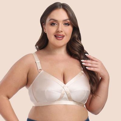 Европейский и американский атласный ультратонкий бюстгальтер большого размера с полной чашкой во французском стиле без косточек