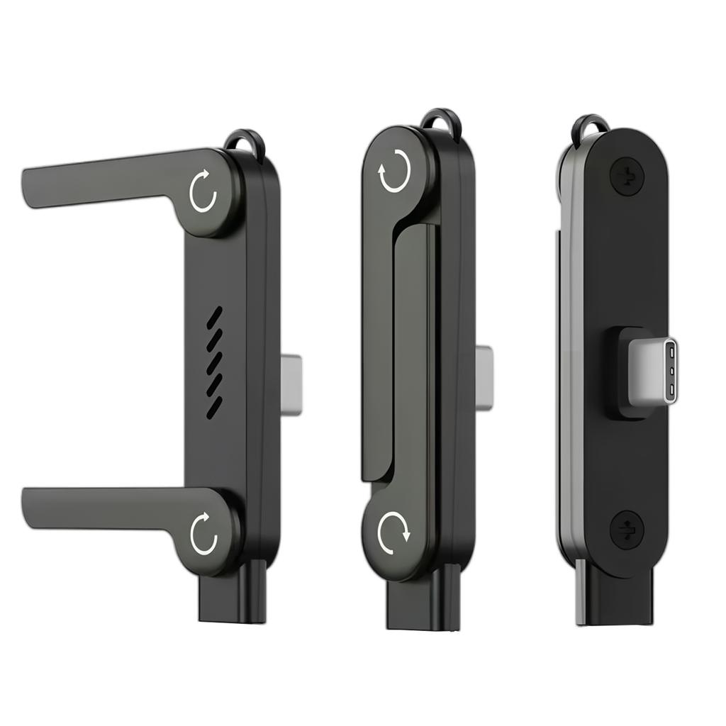 OTG-адаптер Type C на USB-C, конвертер быстрой зарядки 240 Вт со складной подставкой для телефона, 1/2 шт.