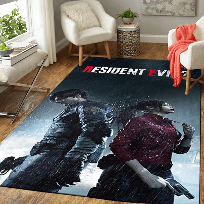 1Pc Resident Evil Remake Poster Rug, Office Carpet Indoor Outdoor Doormat, Non-Slip, Comfortable, Living, Christmas Halloween, Xmas Gift L1466