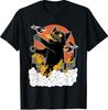 Camiseta Catzilla Gato Estilo Japonés Atardecer Camiseta Unisex