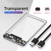Прозрачный корпус для 2,5-дюймового HDD SSD, USB 3.0 Type C к SATA, корпус для HDD 6 Гбит/с макс., внешний корпус SATA HDD USB C для ПК, ноутбука
