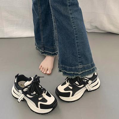 Новые летние модные универсальные женские туфли на платформе из сетчатой ткани, дышащие студенческие спортивные туфли