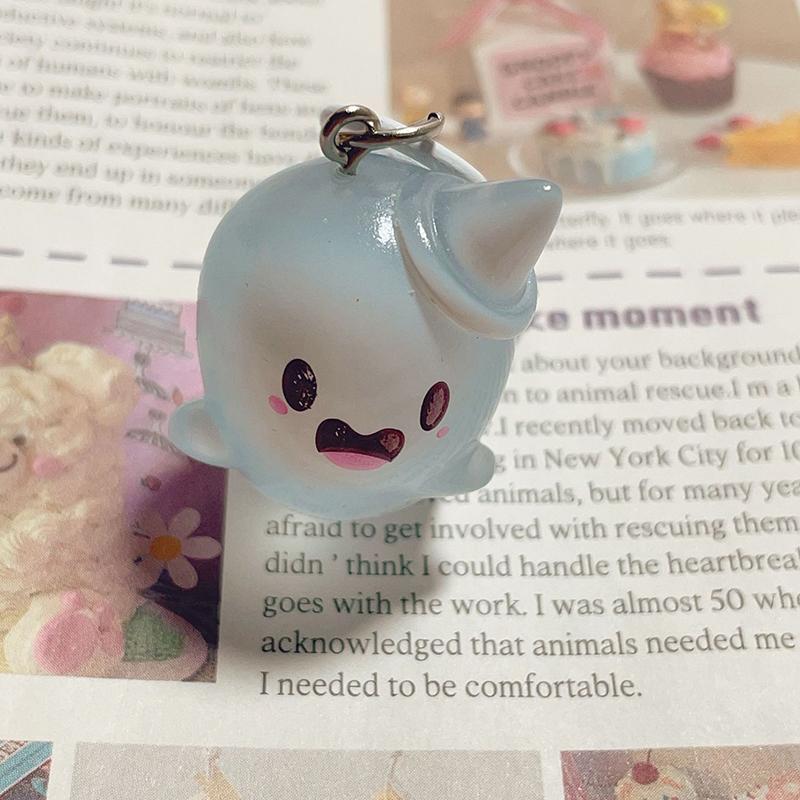 Halloween Jelly Ghost Keychain 3D Cartoon Glow-In-The-Dark Elf Pendant Holiday Gift