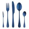 5 шт., матовый синий набор столовых приборов, столовая посуда из нержавеющей стали, столовая посуда, обеденный набор, тарелка, обеденный нож, фруктовые вилки, чайная ложка, ложки