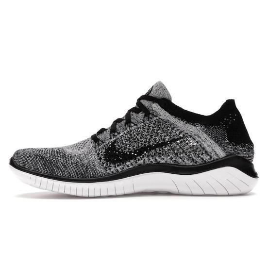 Nike Free RN Flyknit Белые Черные Мужские Кроссовки 942838-101