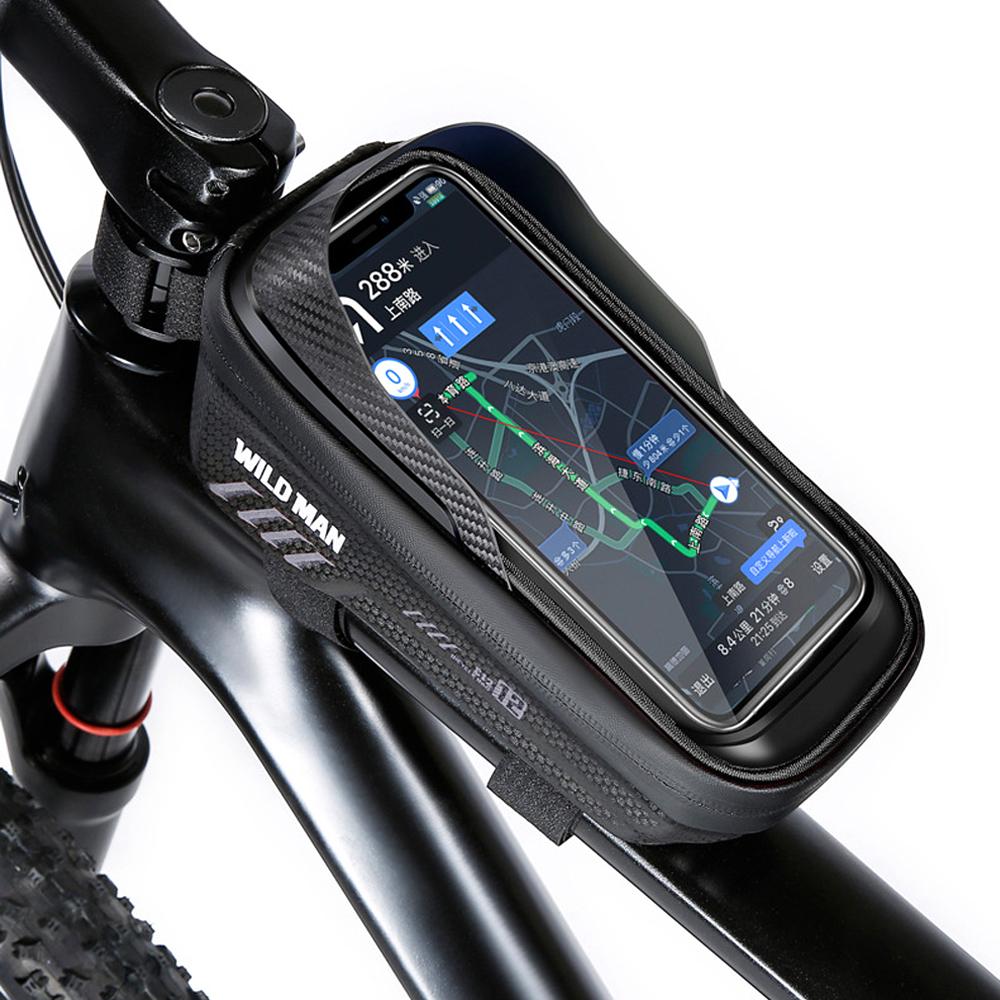 Bike Phone Bag Waterproof Top Tube Bag Bicycle Touchscreen Phone Mount Bag Cycling Frame Bag Fits