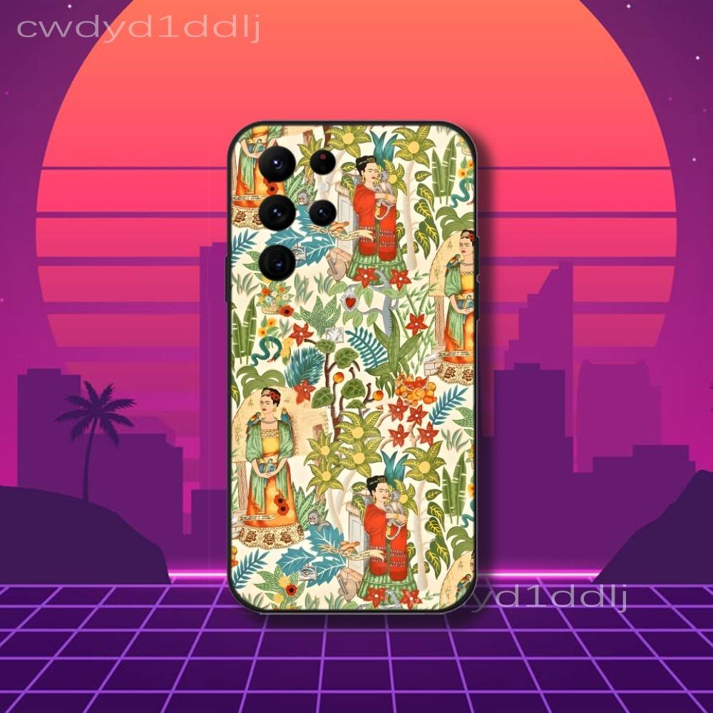 Модный Чехол Для Телефона F-FridaS-S Art K-Kahlo Для Samsung S10,S21,FE,S21 ,S26,S25,S24,S23,Ultra,S9,S22,Plus Черный Чехол