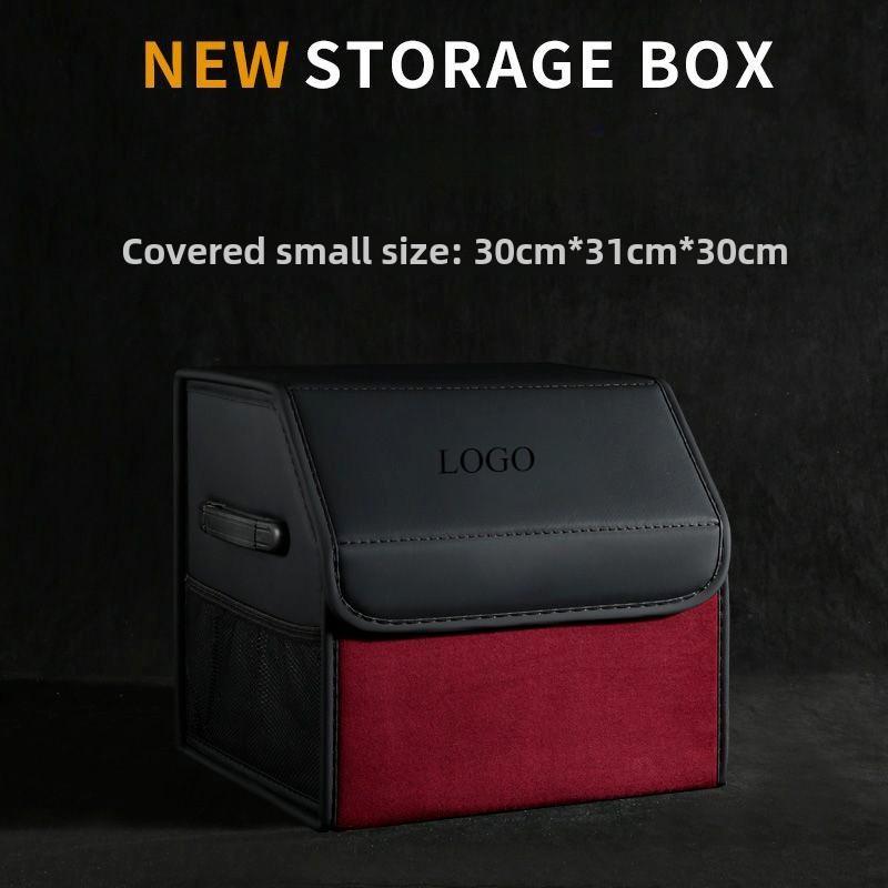 Car Large Capacity Storage Box Trunk Multifunctional Folding Leather Material Storage Box Suitable for Polestar 1 2 3 4