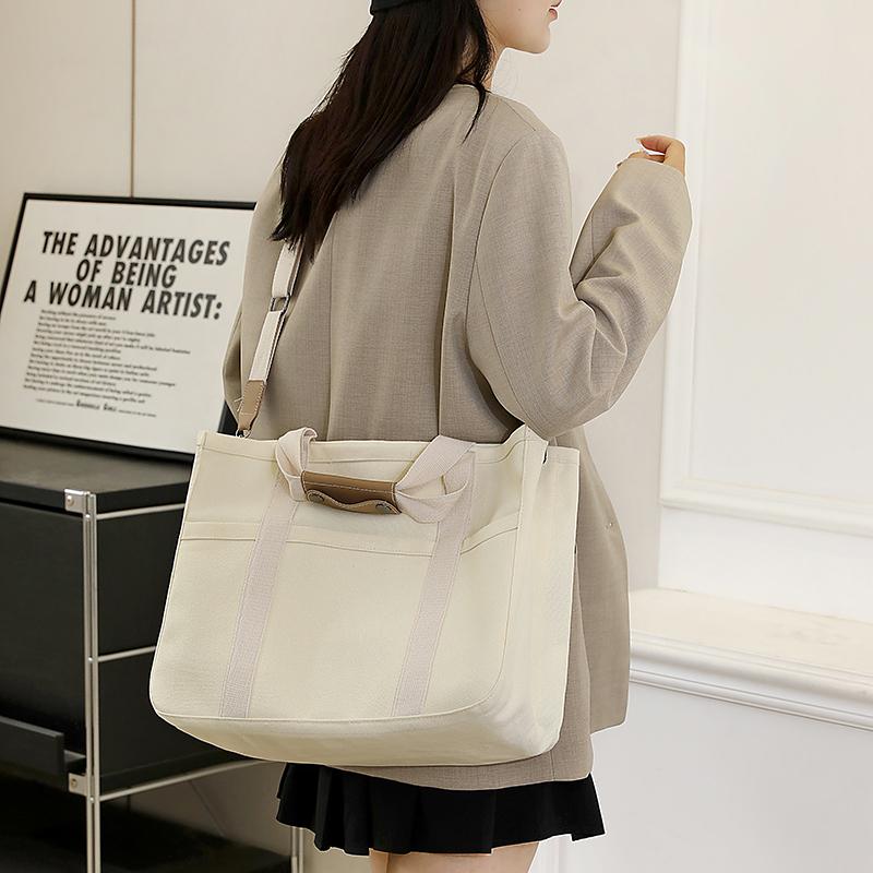 Простая холщовая сумка-тоут для женщин, однотонная сумка через плечо, сумка через плечо для студентов, сумка для книг, сумка подмышкой