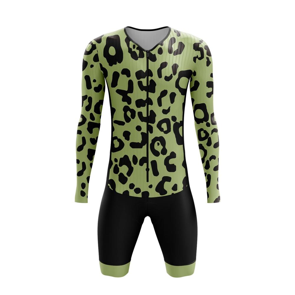 Men's Cycling Long Sleeve Skinsuit Gel Pad Long Distance Riding Speedsuit Sun Protection Bodysuit Breathable Road Bike Clothing