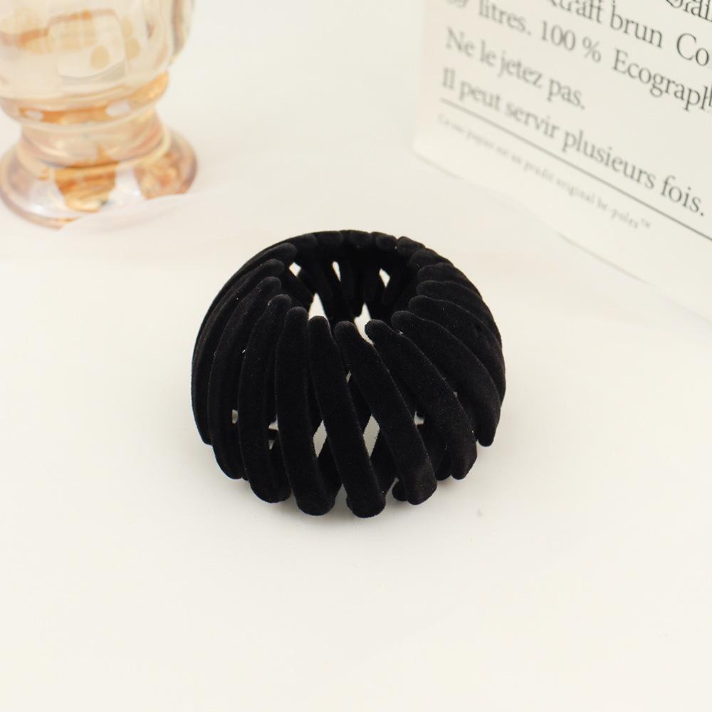 Новая бархатная заколка для волос в виде птичьего гнезда, коготь, пряжка из конского хвоста, однотонная расширяющаяся заколка для волос для женщин и девочек, аксессуары для волос с хвостиком
