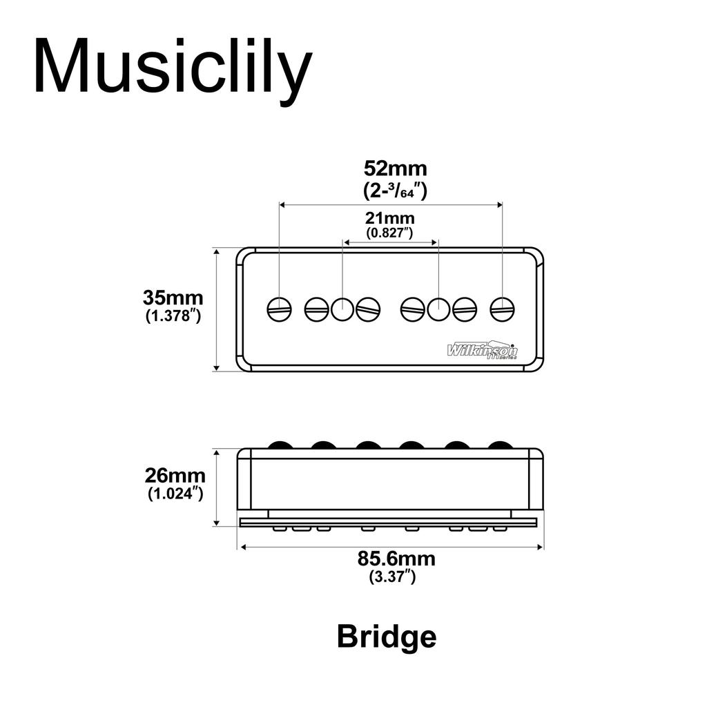 Wilkinson M Series Stacked P90 Humbucker for Electric Guitar Cream Single-Coil Pickup, Size, SG/LP Bridge,