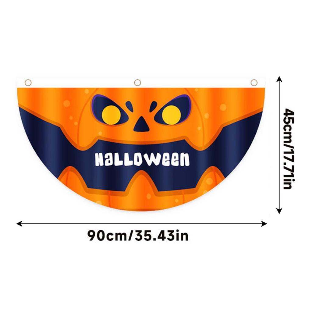 45x90cm Fan Shaped Flag for Halloween Outdoor Yard Fence Decoration Props Suitable for Christmas