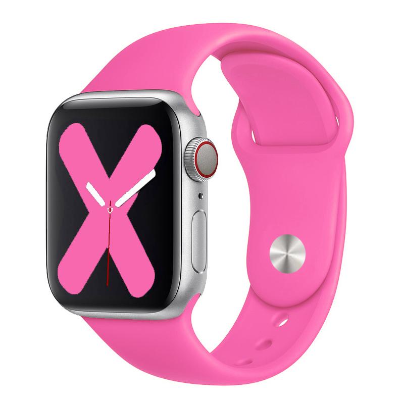 Ремешок для Apple Watch 44мм 45мм 40мм 41мм 42мм 46мм Спортивный силиконовый ремешок для смарт-часов Браслет iWatch Серии 10 9 8 11 SE 3