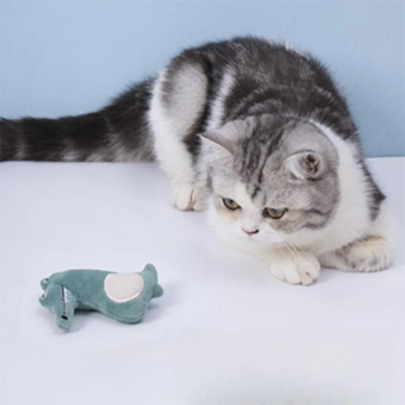 Игрушка для стачивания зубов и защиты от укусов для питомцев, мультяшное плюшевое животное, милая кукла, для самостоятельного развлечения и успокоения питомца, игрушка для кошек, подходит для домашней игры