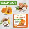 Мыло-кусок с куркумой 100 г - Мягкое очищение кожи, разглаживание кожи, увлажнение и осветление кожи для всех типов кожи