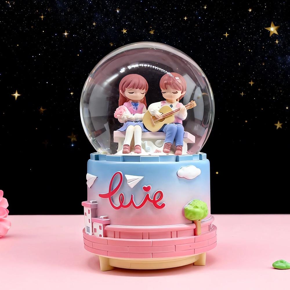 Dreamy Unicorn Crystal Ball Luminous Music Box - Snowflake Gift for Best Friend, Creative Qixi Present