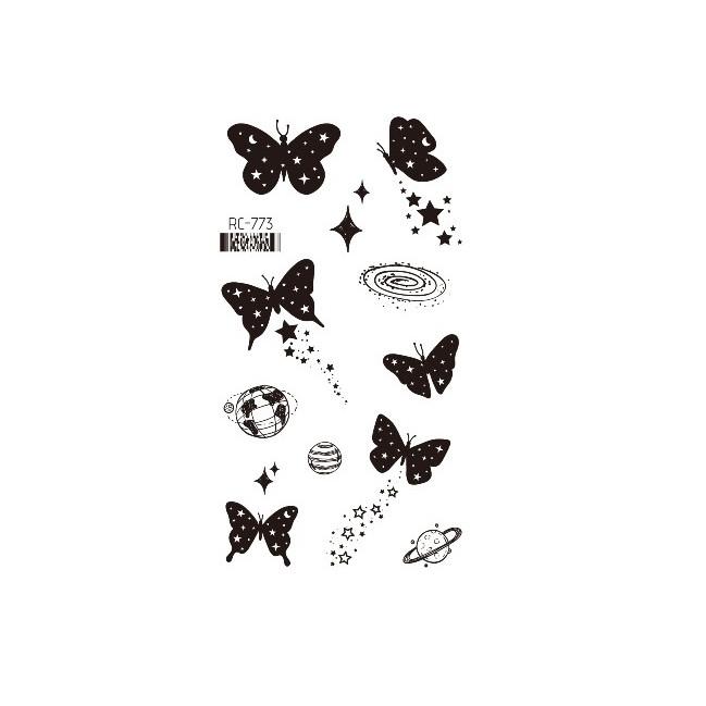 Dark Butterfly Sexy Waterproof Temporary Tattoo Sticker India Women Back Waist Flash Tatoo Girl Body Art Fake Tattoos Realistic