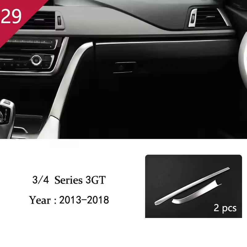 For BMW 3 4Series3GT F30 F31 F32 interior Glove Box Co-Pilot Toolbox Strips Sequin Decorative Cover Trim Car Styling Accessories