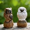 Ручная работа Деревянная Статуэтка Фигурки Совы Животное Настольные аксессуары для дома Декор Украшение Домашний Декор Уникальный Подарок