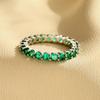 Emerald Inlaid Zircon Retro Ring: European & American Style, High-End, Exquisite, Trendy Women's Jewelry.