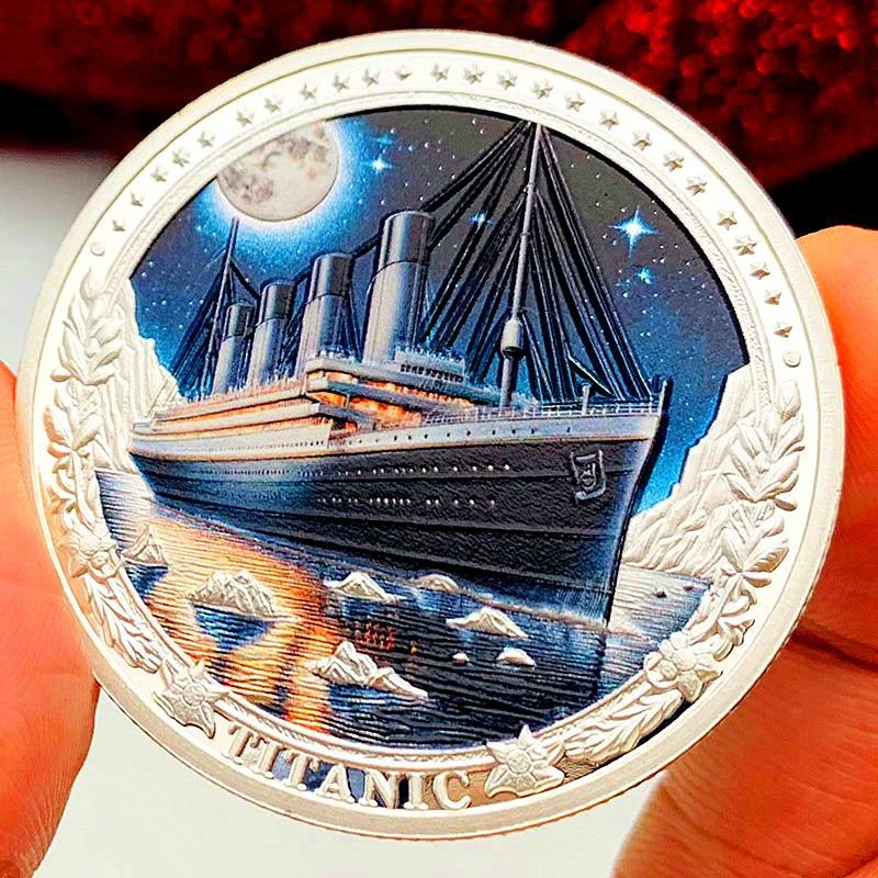 Титаник, корабль, посеребренная цветная печатная памятная медаль, ремесленная креативная монета, сувенирная монета