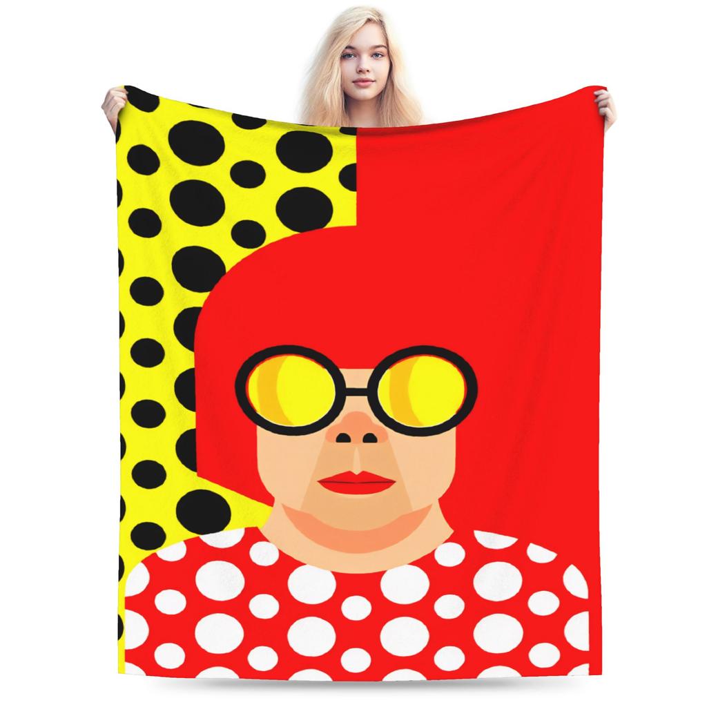 Плед Yayoi Kusama Мягкий трендовый плед Точки Для улицы Путешествий Автомобиля Фланелевое покрывало Постельное покрывало