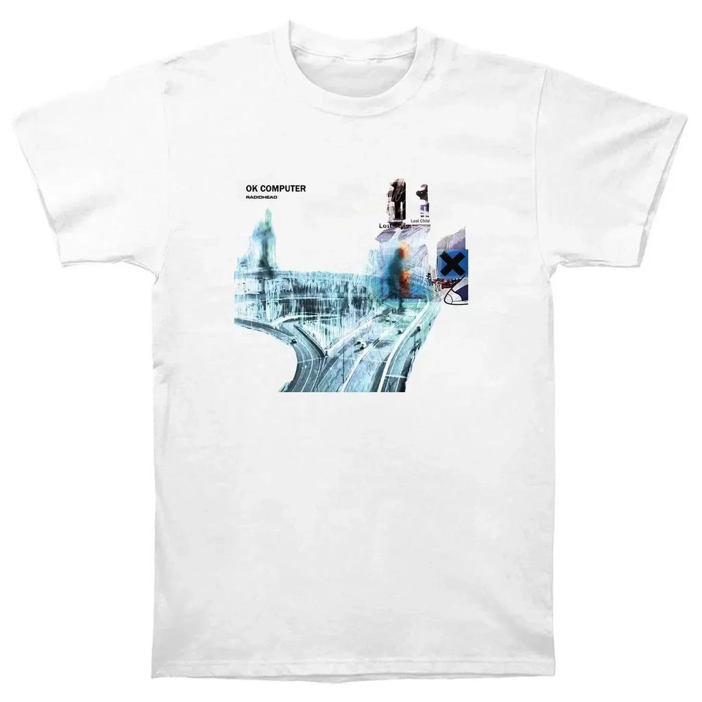 Футболка Radiohead Ok Computer с виниловым постером на CD и Lp в цветах радуги Thom Yorke Kid A Casual Printed Quality New Brand Футболка