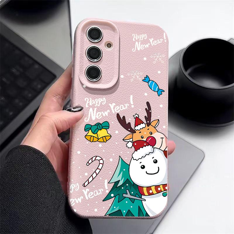 С Новым Годом Чехол для Телефона для Samsung Galaxy A56 A16 A17 A36 A26 A55 A15 A25 A54 5G S25 S24 S22 Ultra S24 S23 FE Мягкая TPU Обложка