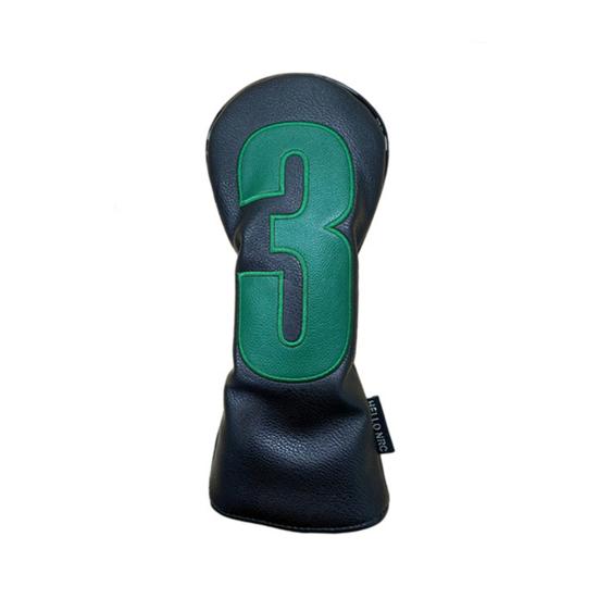 Faux Leather Golf Club Head Cover for Drivers Fairway Woods Hybrids No.1/3/5/U Headcover Soft Velvet Lining British-Style Green Putter Head Protector