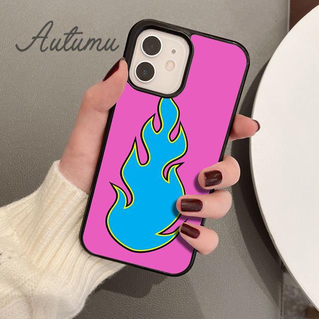 Трендовый чехол для телефона с пламенем для iPhone 11 12 13 14 Pro Max mini X XR XS SE 2020 5 6S 7 8 Plus Samsung Galaxy S21 S22 Чехол-накладка