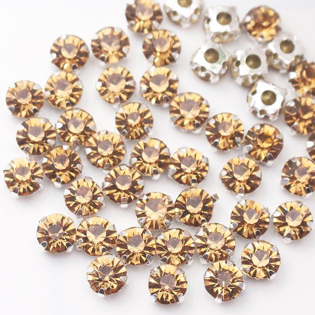 Promotion Ss12 -Ss40 Crystals Claw Cup Rhinestone Shiny Strass Stones Metal Base Fabric Beads Craft Top Rhinestones for Clothes