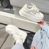 Little White Shoes Women's New Small Inner Height Increase 6CM Casual Shoes Thick-soled Wedge Heel Board Shoes
