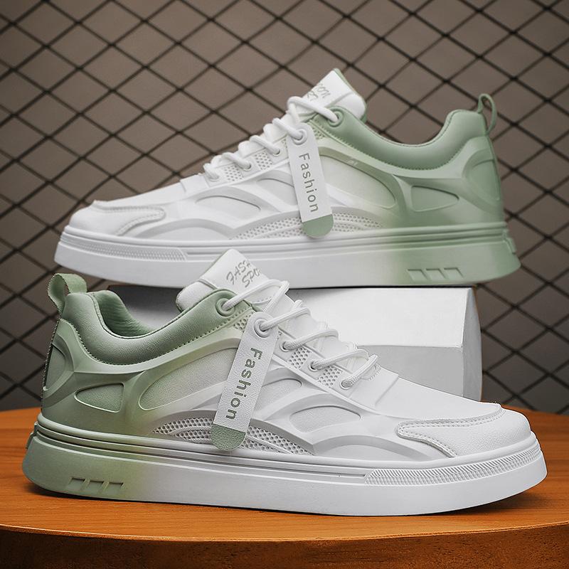 Летняя новая тенденция, универсальная спортивная повседневная спортивная обувь для младших школьников на толстой подошве с низким берцем, маленькая белая модная обувь с градиентом