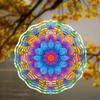 3D Мандала Цветок Колокольчик Ветра Яркий Металлический Подвесной Декор для Внутреннего Наружного Окна Сада Патио Балкона Всесезонный Подарок