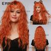 Halloween Wig Orange Small Curly Bangs Long Curly Hair Mechanism Headgear Wigs Orange Christmas Wig