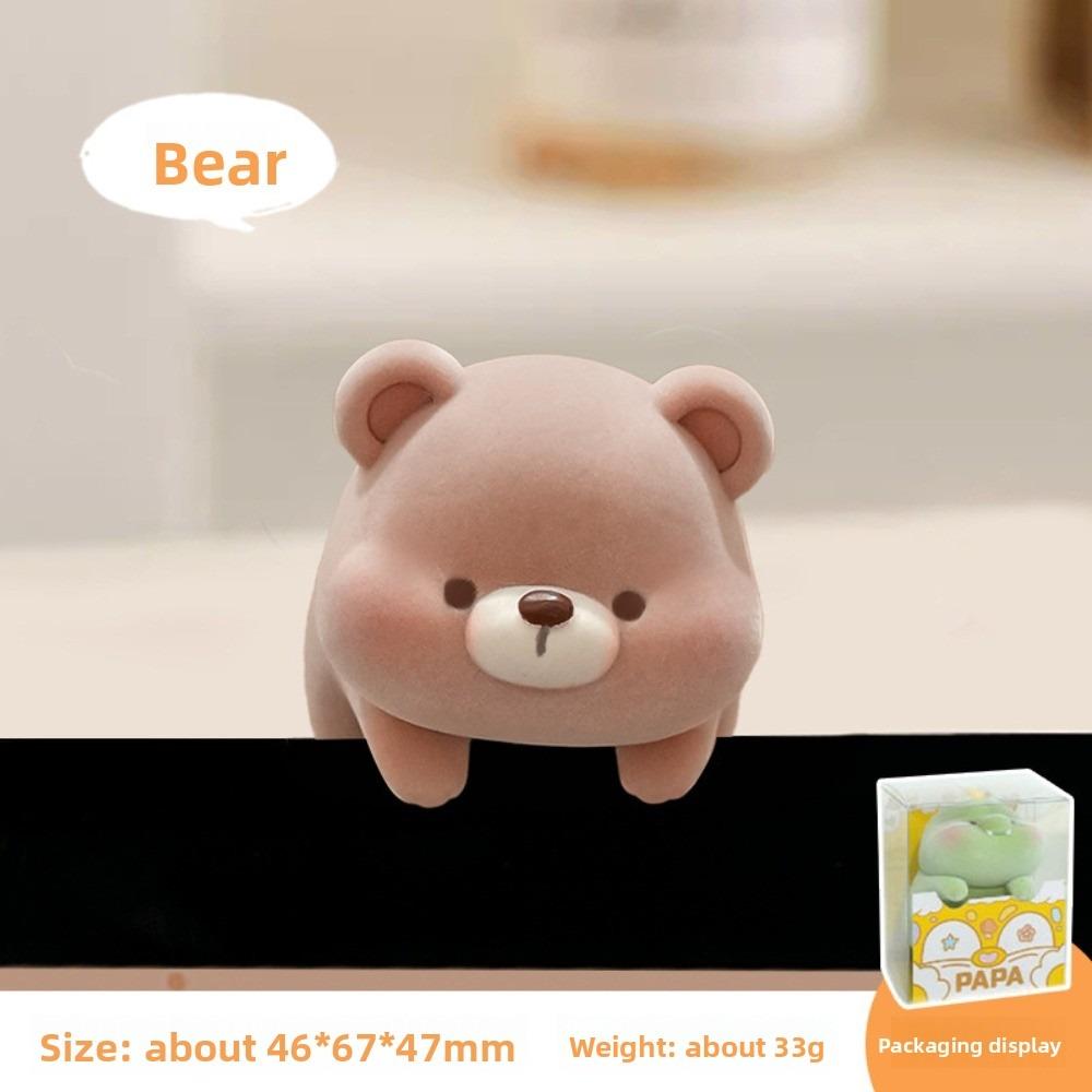 Flocking Computer Monitor Topper Panda Dog Pig Center Console Doll  Desk Decoration