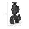 Motorcycle Handlebar Bike Mount Base Super Clamp with 1 Inch Rubber Ball Dual Socket Arm for Monitor LED Light Stand