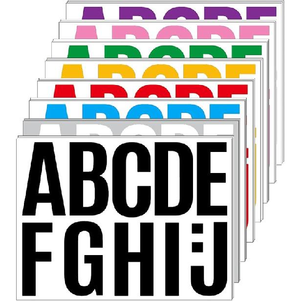 272 Pcs 24 Sheets Large Letter Stickers, 4 Inch Bulletin Board Letters, Vinyl Stick On Letters for Bulletin Boards, Self Adhesive Letters for