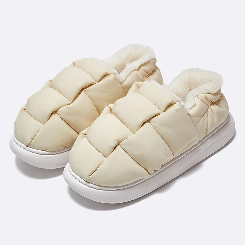 Kidmi Plush Fur Slippers for Women Men Winter Fluffy Thick Bottom Fur Slippers House Slippers Cozy Warm Non-slip Furry Slippers