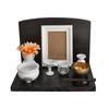 Buddhist altar, open type, memorial stage, natural color, printed veneer, for keeping as a personal memorial.