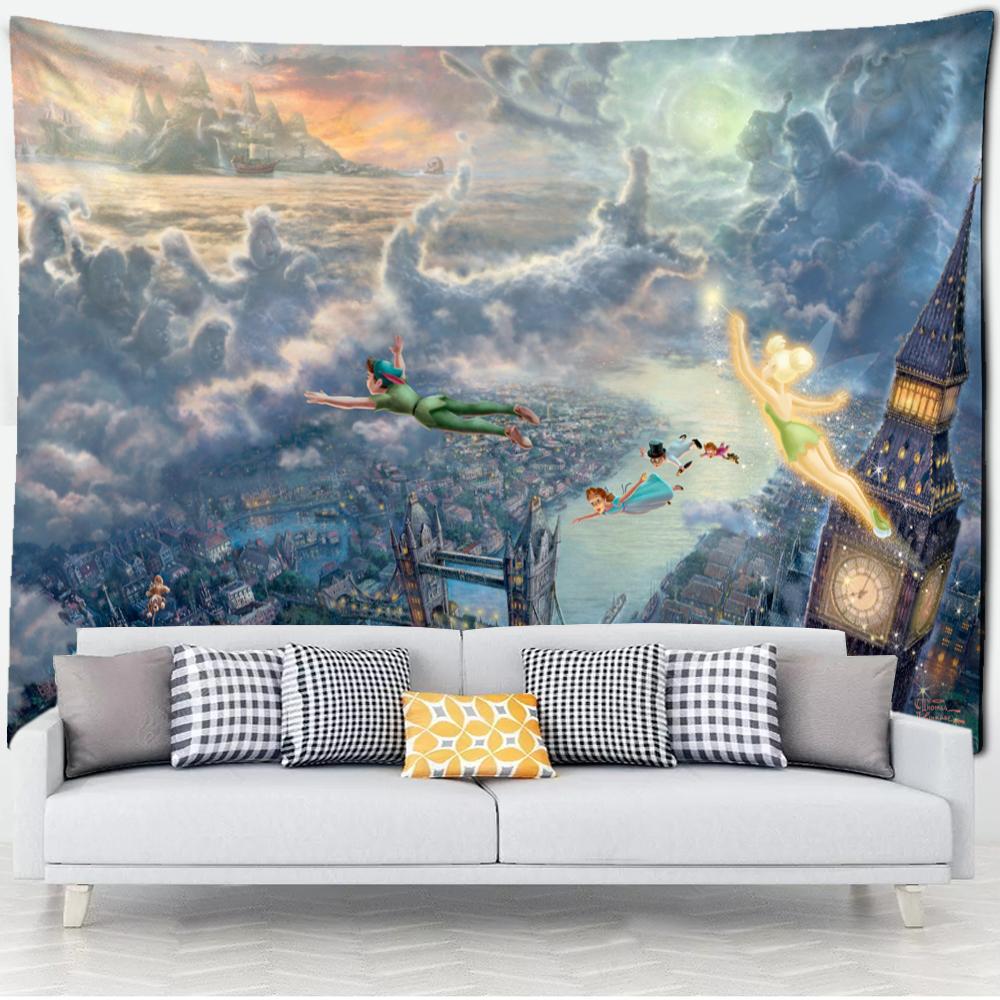 Лесная хижина гобелен настенная картина маслом фон ткань печать психоделическое колдовство богемный декор